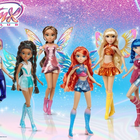 Set 6 Playmates Winx Club 10.5" Fairy Dolls Flora Stella Bloom Musa Tecna Aisha - Picture 2 of 8